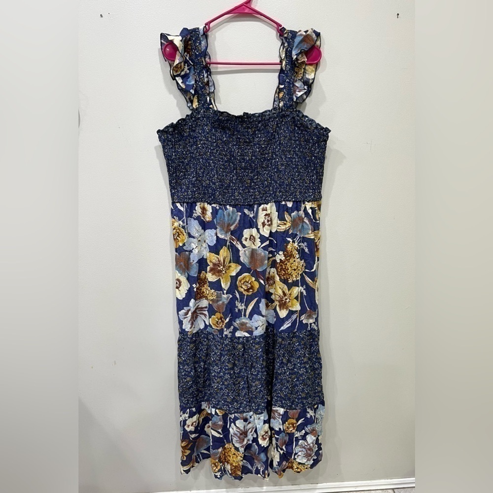 Maurices Floral Smocked Midi Dress Women’s Size 1X NEW